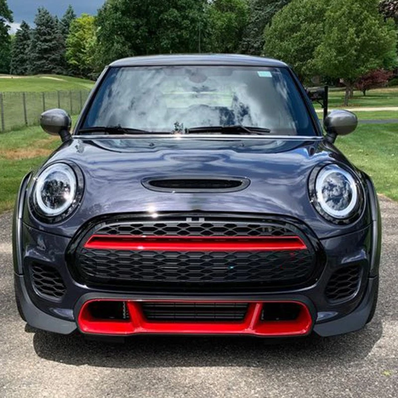 FOR 2014-21 MINI COOPER F55 F56 F57 HONEYCOMB STYLE FRONT GRILLE GRILL BLACK+RED - Image 4 of 4