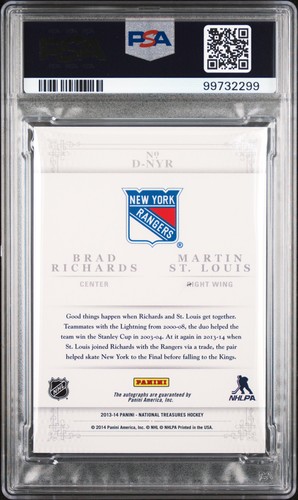 2013 Panini National Treasures AU #D-NYR Richards/St.Louis Rangers /25 PSA DNA - Picture 2 of 2