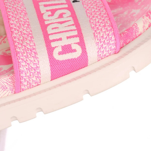 Christian Dior Dway Fabric Sandals 37 Ladies' Pink NE0422 Toile de Jouy Embroid - Picture 19 of 19