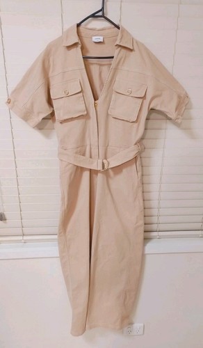 Suboo Bernie Jumpsuit - BeigeBoilersuit Belted Wide Leg Size M Au 10 $309 - Picture 9 of 10
