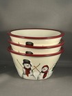 3 St. Nicholas Sq. Yuletide hand painted snowman bowls 6" x 3". Excellent
