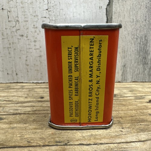 Vtg Horowitz Margareten Spice Tin Cinnamon Kosher Passover Advertising NY Israel - Afbeelding 2 van 8