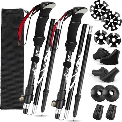 Wanderstöcke 2er Pack - Antishock Wanderstöcke mit Korkgriff, verstellbar
