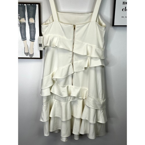 NWT Alexia Admor White Tank Dress with Ruffle Detailing SZ 8 - Picture 6 of 8