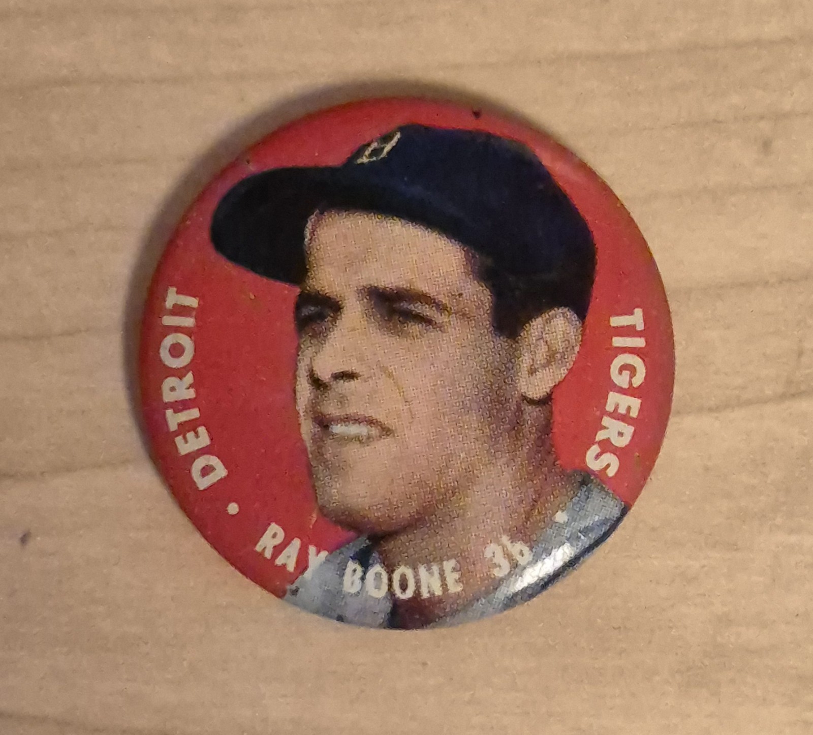 (2) 1956 Topps Baseball Buttons Pins Ray Boone Frank House Detroit Tigers