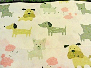 FUN White Gray and Black Whimsical DOGS 3 pc TWIN Microfiber Sheet Dogs cartoon