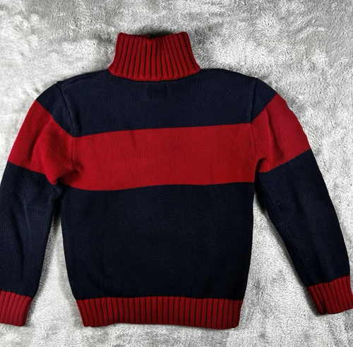 Ralph Lauren Boys’ Quarter-Zip Sweater - Red and Navy Big Pony - Size 8 - Picture 11 of 12