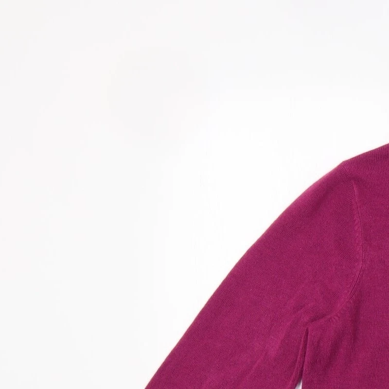 Maine New England Womens Purple Mock Neck Acrylic Blend Jumper Size 12 - Image 3 of 4