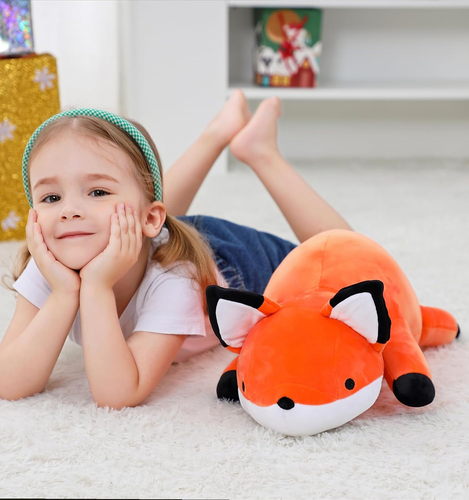 24" 4.2Lbs Fox Weighted Stuffed Animals, Giant Weighted Plush Animal, Cuddle Sen - Bild 3 von 12