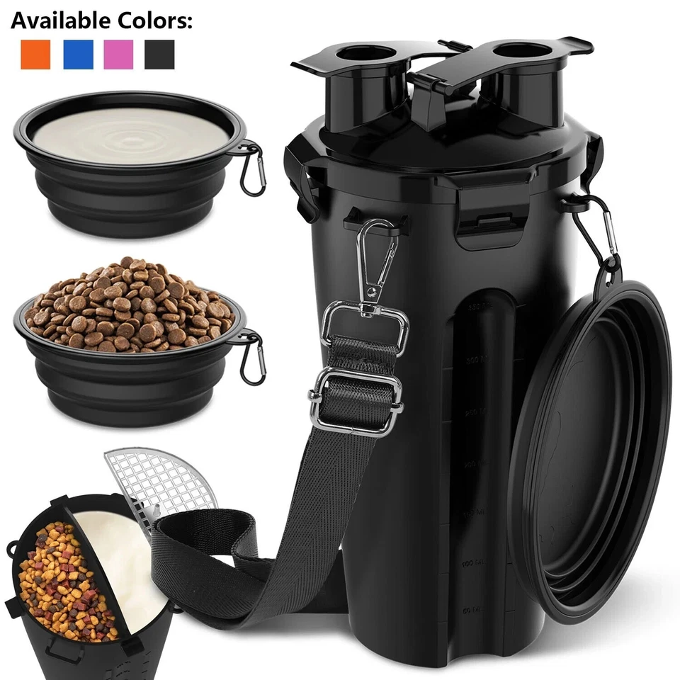 Collapsible Dog Food Water Bowls Travel Water Bottle Dispenser with Portable - Image 3 of 4