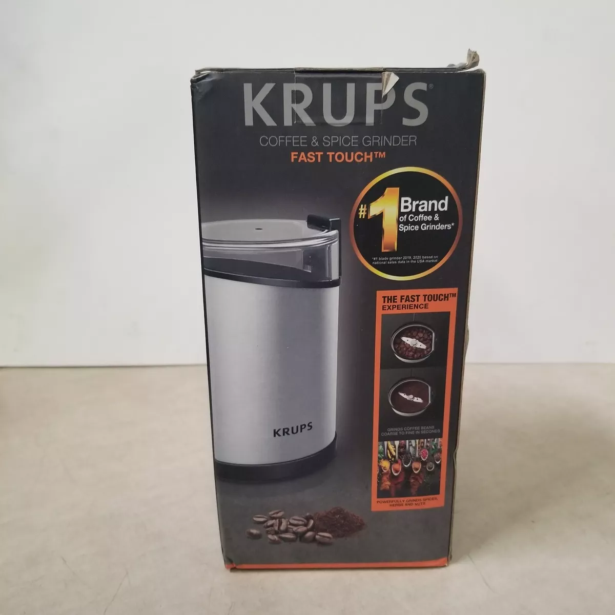 KRUPS GX204 One-Touch Grinder for Coffee, Spice, and Dry Herb with  Stainless