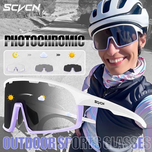Photochromic Sunglasses Men Cycling Sunglasses Women Outdoor Sports Bike Eyewear - Picture 9 of 23
