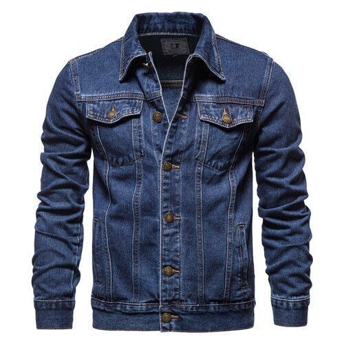 Herren Denim Jacke Hip Hop Streetwear Punk Motorrad gerissener Druck Cowboy Outwear - Bild 10 von 29