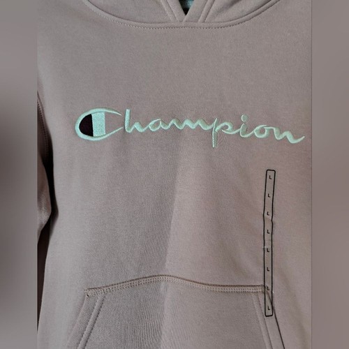 New Champion Girls Rose Pink Long Sleeve Graphic Logo Hoodie Size Large - Picture 5 of 12