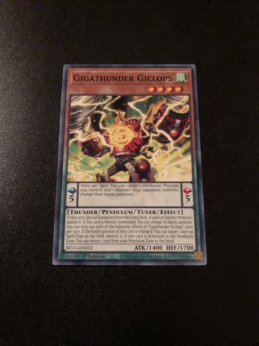 Yugioh! Gigathunder Giclops - BLVO-EN032 - Common - 1st Edition Near Mint, Engli - Picture 1 of 1