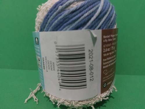 Lily Sugar'N Cream Scrub Off Yarn 90006 Denim, 106 yd 2.6 oz Brand New - Picture 4 of 7