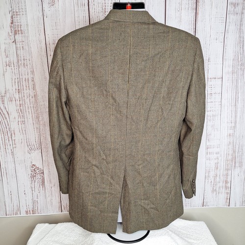 Joseph A Bank Sport Coat Blazer Mens 42R Brown Check Wool - Picture 10 of 13