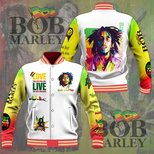 Bob Marley Music Baseball Jacket For Fan