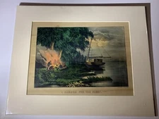 Original Currier and Ives print A HARBOR FOR THE NIGHT. C2724