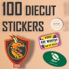 100 Custom  Decals Bulk | Die Cut Product Labels | Business Logo Stickers Decals