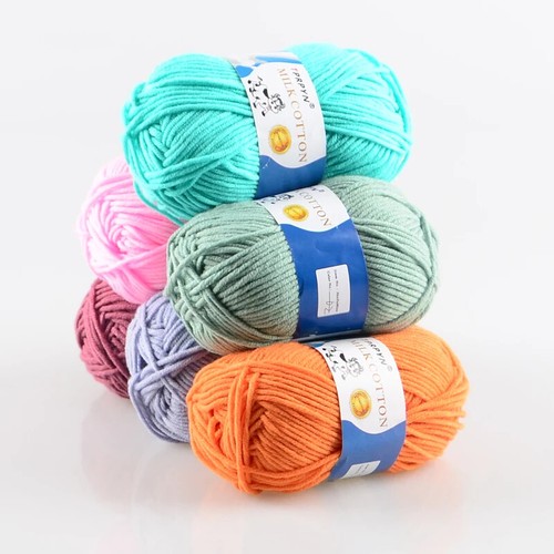 10Pcs Milk Cotton Knitting Yarn Soft Warm Yarn for Knitting Worsted Wool Line