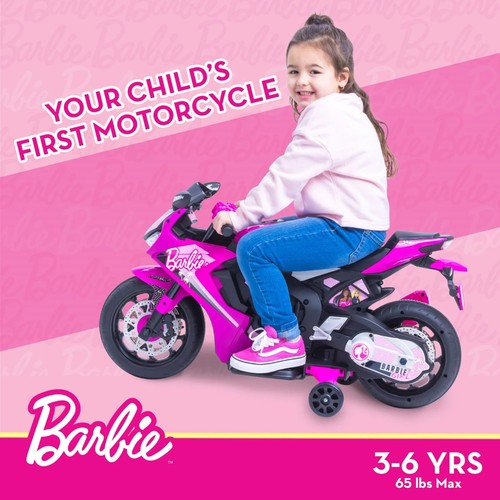 Barbie by Flybar, 6 Volts Motorcycle Ride on Ages 3 and up Girls Christmas Gift - Picture 3 of 6