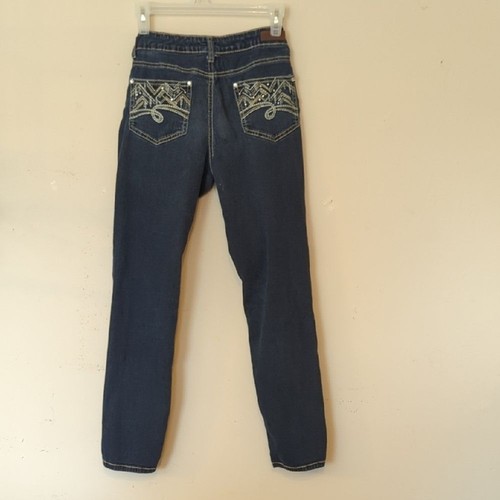 Justice Blue Embellished Skinny Jeans. Girls 14 1/2 - Picture 3 of 3
