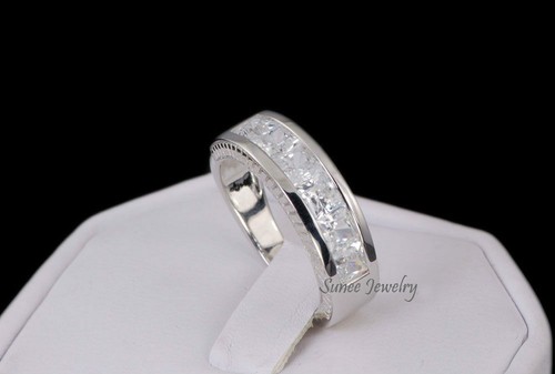 Herren Prinzessschliff Ehering Sterlingsilber Größe 10,25 - Bild 1 von 2