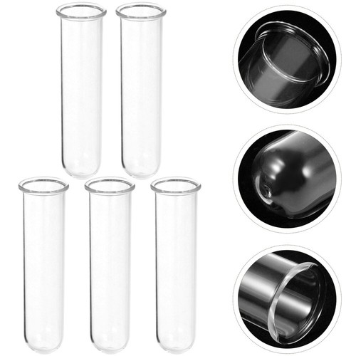 5 Pcs Home Decor Desk Plant Test Tube Vase Office Tubes Flower Planter Bud