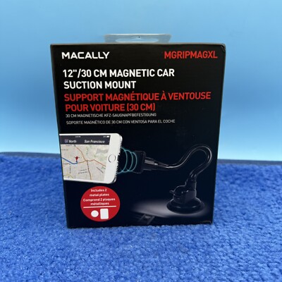 Macally car suction mount with a magnetic holder for iPhone/smartphone Black