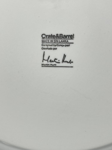 "1 cajón y barril Martin Hunt 10,5"" plato de cena blanco porcelana cupé apilable" - Imagen 4 de 5