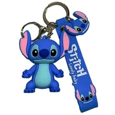 Lilo and Stitch Keychain Charm 3D Figure Stitch Silicone Keychain SHIP FROM US