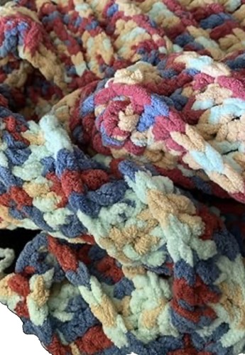 Bernat Baby Blanket YARN (2)-BIG BALL-LOT “BUTTON ROSES” Chenille EACH 10.5 Oz - Picture 3 of 12