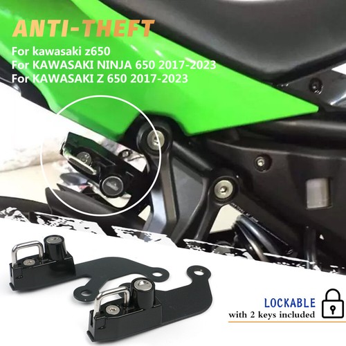 Right / Left Helmet Lock Anti-Theft Black For KAWASAKI NINJA 650 Z650 2017-2023 - Picture 1 of 16