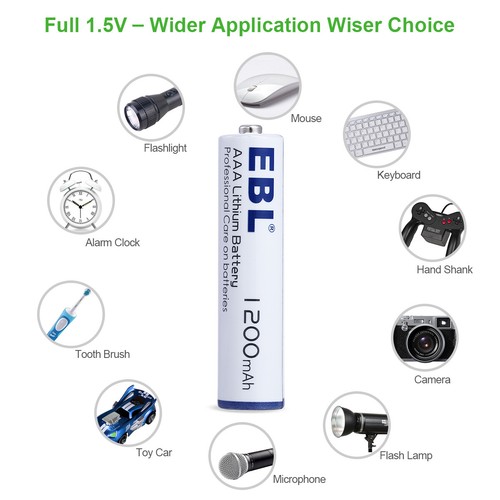 EBL Lithium 3000mAh AA / 1200mAh AAA Long Lasting Batteries Non-rechargeable Lot - Picture 5 of 21