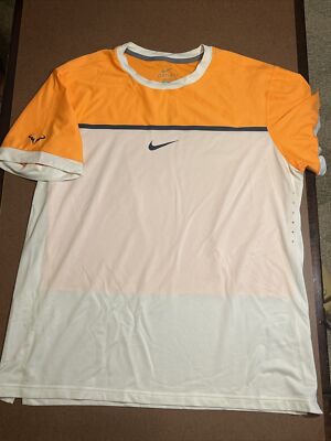 Nike Dri Fit T Shirt Raphael Nadal Orange White