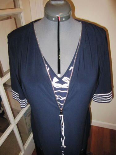 Joseph Ribkoff marineblau nautisch kurzärmeliges Kleid Damen Größe 16 US 18 UK NEU - Bild 2 von 6