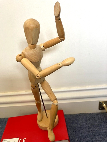 Articulated wooden artist mannequin adjustable art figure model on a stand craft - Picture 1 of 6