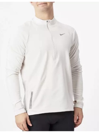 Nike Men L Therma-Fit Running Pull-Over 1/2 Zip White Reflective DV9297–030 - Picture 1 of 5