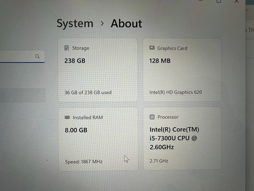 FAST SURFACE LAPTOP i5 8GB 256GB SSD WINDOWS 11 SLIVER - Picture 4 of 7