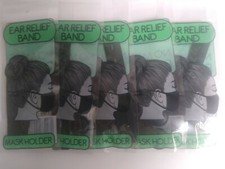 Lot of 5EAR RELIEF BAND -MASK HOLDER Black color adjustable one size fits all 