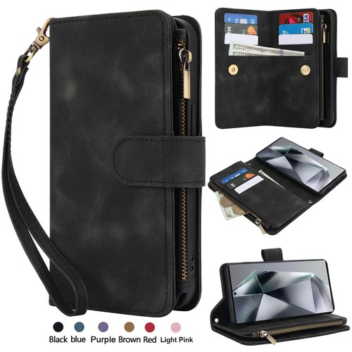 Flip Credit Card Slots Handy Wallet Leather Case Cover For Samsung Galaxy Phone - Picture 1 of 50