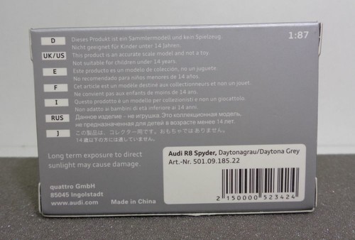 Quattro GmbH H0 5010918522 Audi R8 Spyder neuwertig & OVP - Picture 5 of 5