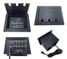 PROCRAFT LARGE 3 HOLE LID FEED-THRU RECESSED Stage Pocket/Floor Box w/ 1) WIRED