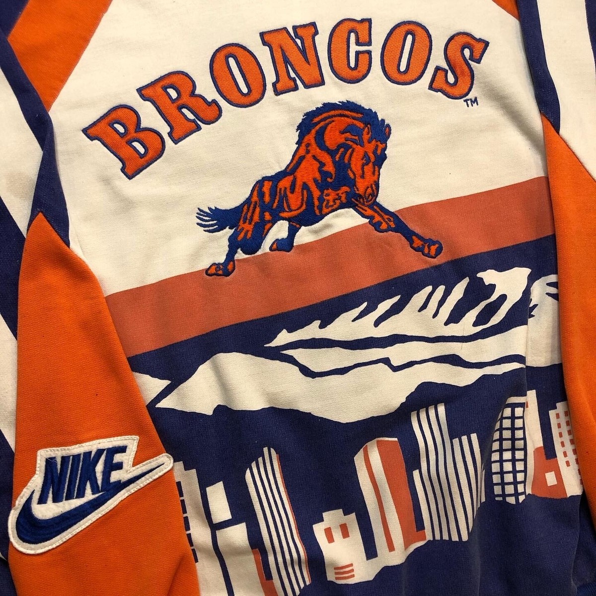 Vintage 1990s Nike Denver Broncos All Over Print Sweatshirt