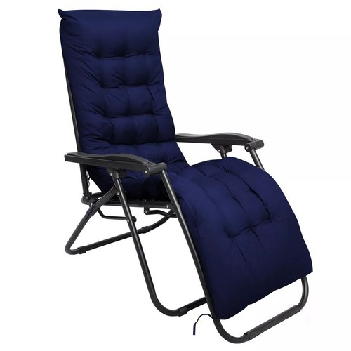 2x Zero Gravity Outdoor Chair Set of Garden Sun Lounger Padded Recliner Cushions - Picture 12 of 13
