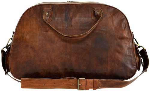 16 neue Leder Reisetasche Seesack Damen Herren Vintage Gepäck Übernachtung Wochenende - Bild 4 von 4