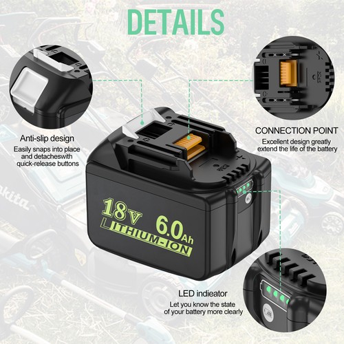 18V for Makita BL1860 18Volt 6.0Ah 3AH Lithium LXT Battery BL1850 BL1830 US - Picture 7 of 13