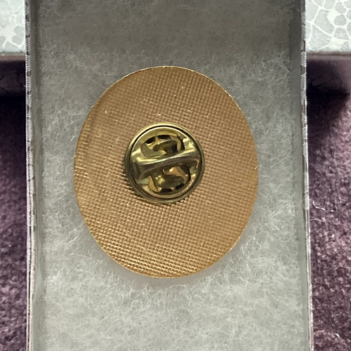 Vintage 1970s Jim Beam Club Old Foxie Denver Lapel/Hat Pin Blue Cloisonné Enamel - Picture 4 of 6