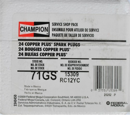 24 pack Genuine Champion Spark Plugs RC12YC Engine Shop Pack for Briggs Kohler - Picture 2 of 2
